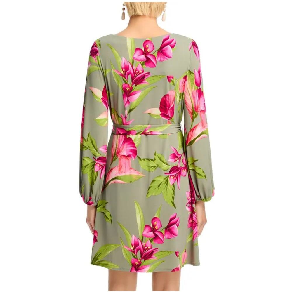 New with Tags Tommy Bahama Lavish Blooms Floral Belted Long Sleeve Dress Large - Picture 2 of 16